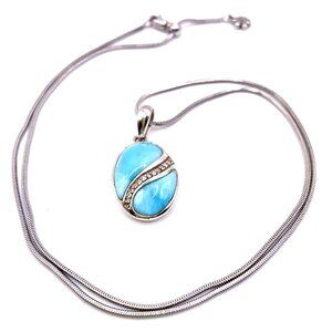 MARAHLAGO MARINA LARIMAR OVAL NECKLACE